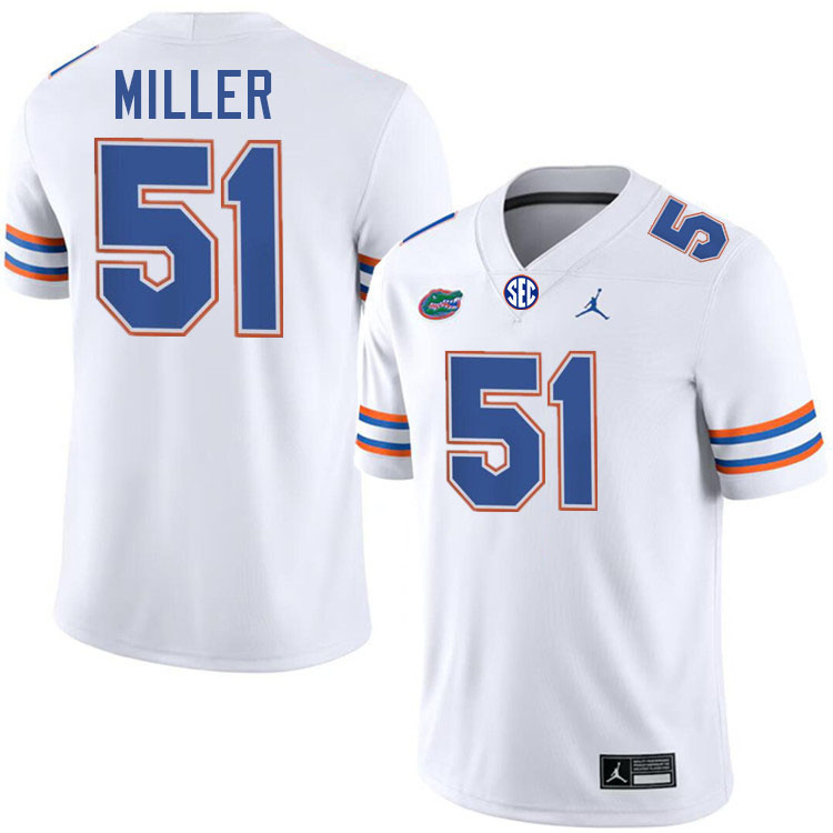 Ventrell Miller Florida Jersey,Florida Gators #51 Ventrell Miller Jersey Youth Uniforms-White